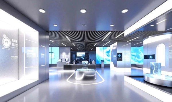 極簡科技風展廳解碼未來企業(yè)的空間語言