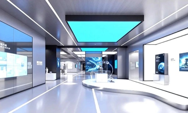 極簡科技風展廳解碼未來企業(yè)的空間語言