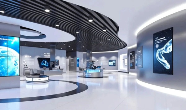 極簡科技風展廳解碼未來企業(yè)的空間語言